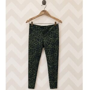 Koral Lustrous High Rise Leggings Green Leopard Animal Print XL NWT